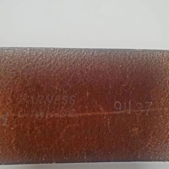 VTG Salvatori Belt 34 Men's Harness Cowhide 9437 Distress Brown Leather Woven - Picture 12 of 14